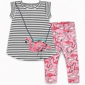 Jessica Simpson 18M Flamingo Top & Leggings Set Pocket Detail